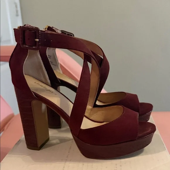 Limelight Elegant Burgundy Strappy Heels - Picture 3 of 10